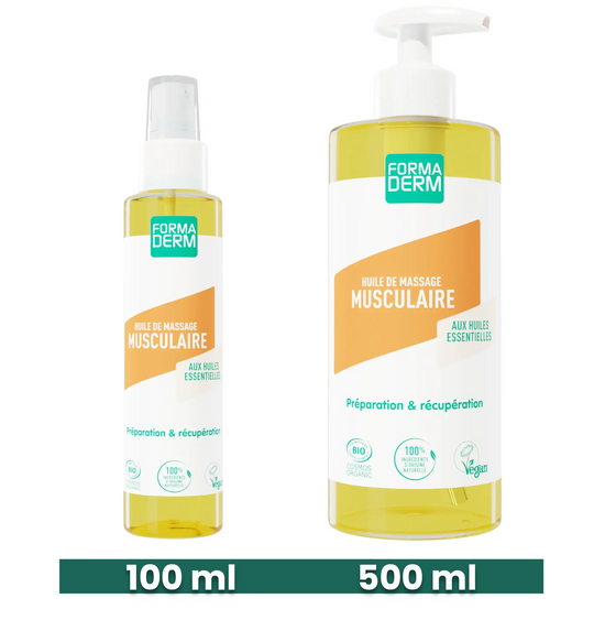 Huile massage musculaire 100 ml, 500 ml