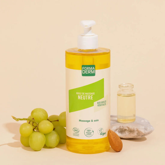 Huile de massage Neutre Amande douce et Pépin de raisin certifiée BIO 500ml Formaderm