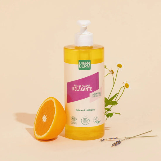 Huile de massage Relaxante Petit Grain et Lavande certifiée BIO 500ml Formaderm
