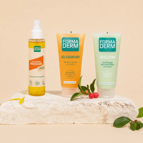 Kit Préparation & Récupération - Argiladerm + Gel Chauffant + Huile Musculaire