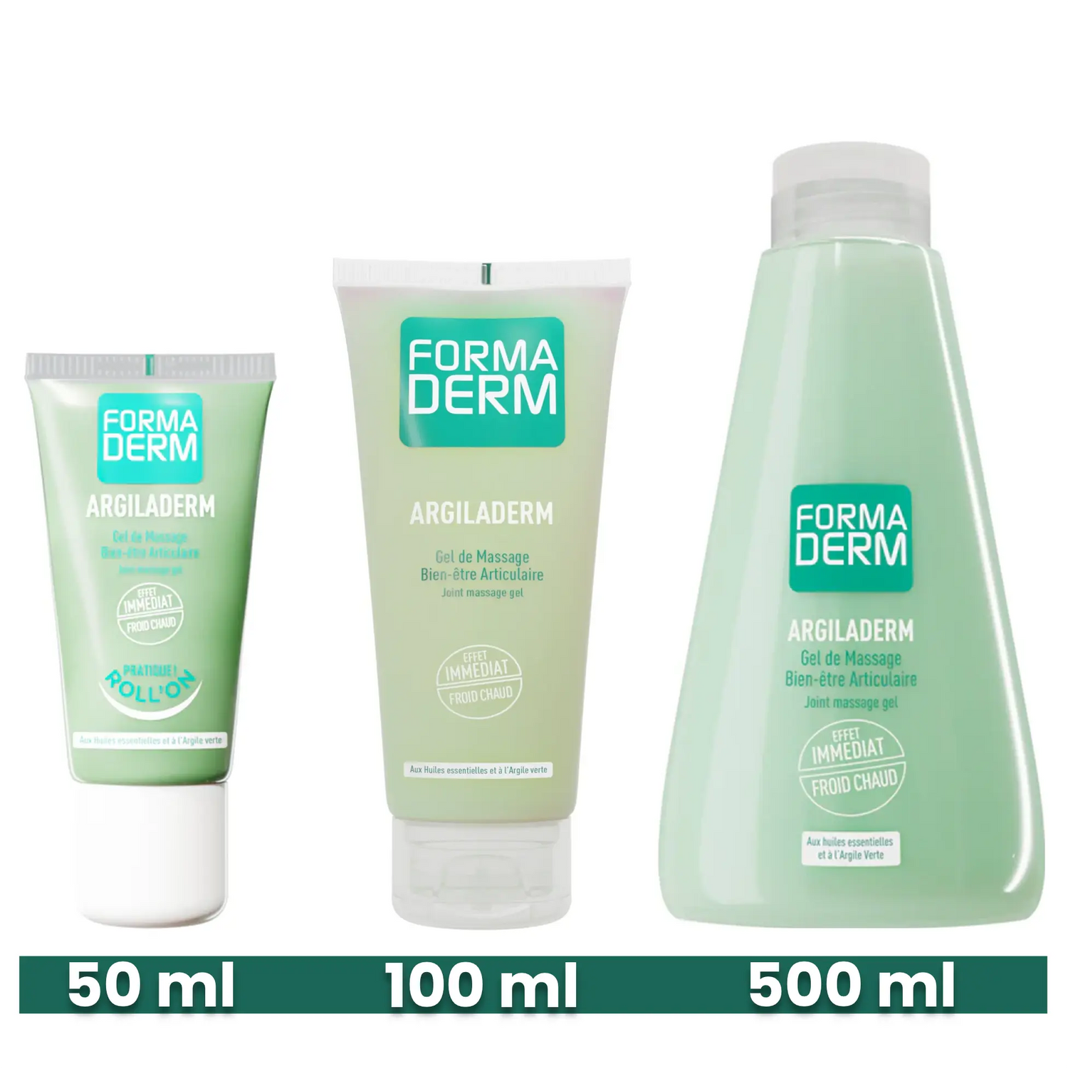 références argiladerm 50ml, 100ml, 500ml