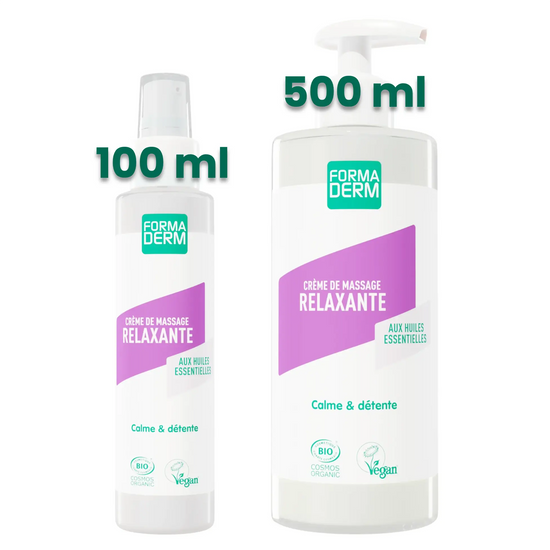 Crème de massage Relaxante Petit Grain et Lavande certifiée BIO 500ml